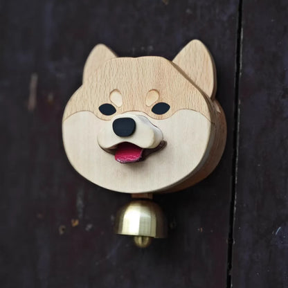 Wooden Shiba Inu Wind Chime Doorbell