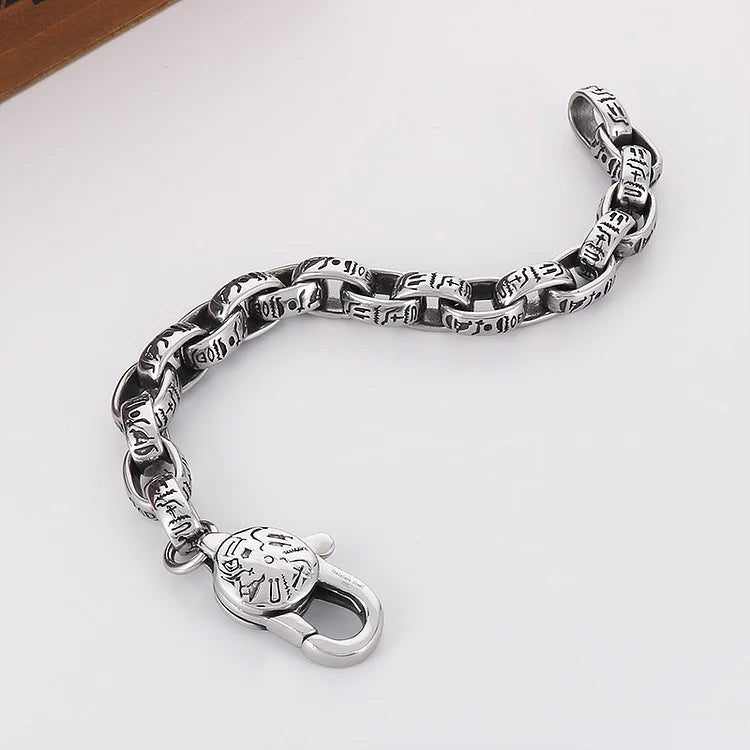 925 Silver Ancient Egyptian Pharaoh Pattern Bracelet