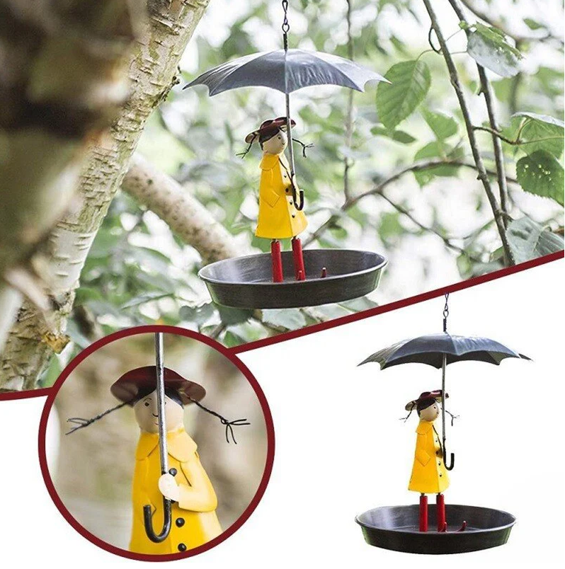 [Last Day49% OFF] Hanging Umbrella Girl Bird Feeder Garden Decor