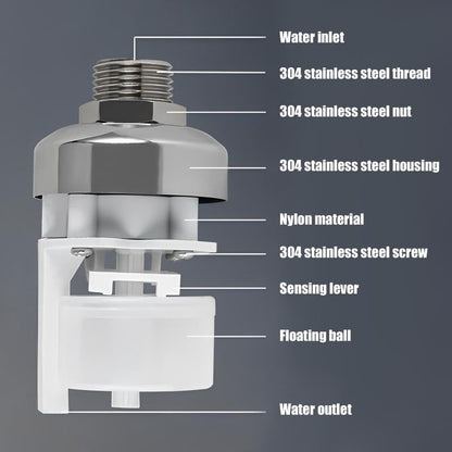 304 Stainless Steel Automatic Water Level Control Valve (1/2" Side water intake and 3/4'' Upper water intake)
