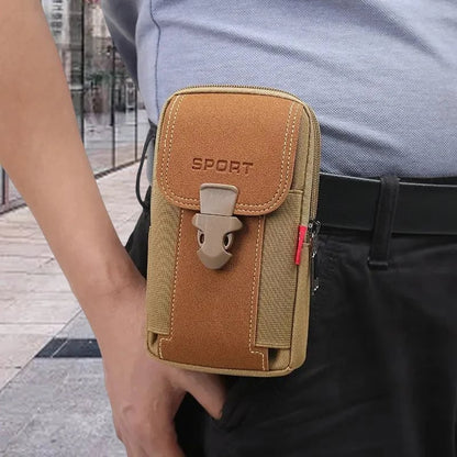 Men's multifunctional belt cell phone pouch