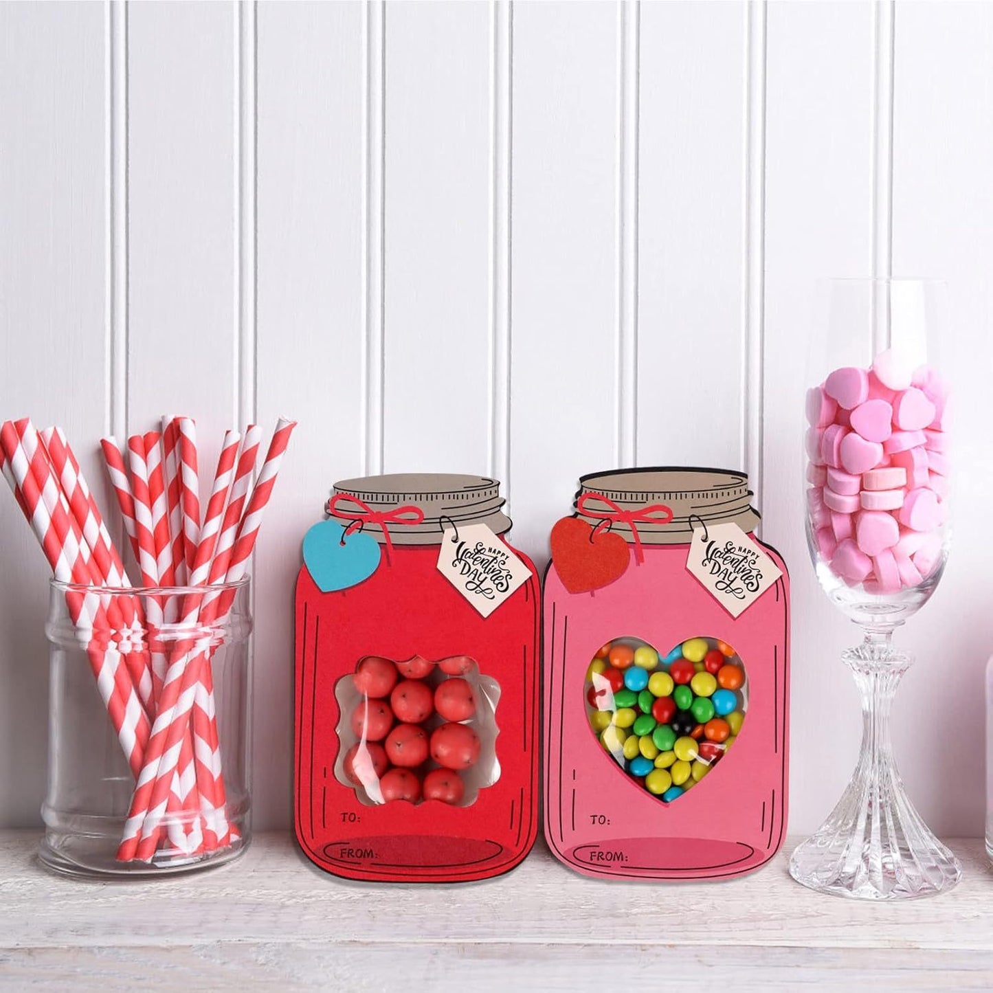 🔥LAST DAY 50% OFF - 💖Mason Jar Happy Valentines Day Cards🍬