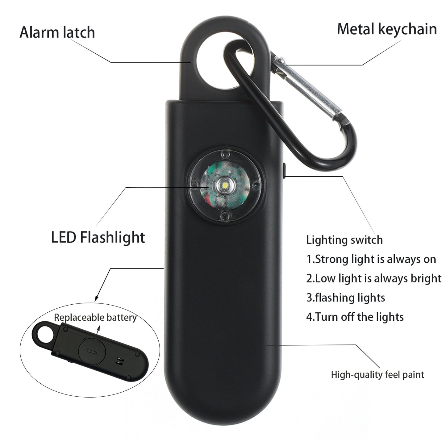 Siren Keychain Alarm with SOS LED Light