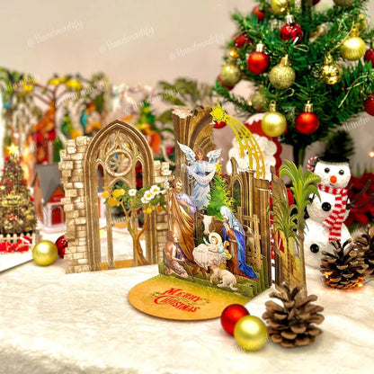 🎄🎅Early Christmas Promotion - 49% OFF🎄Handcrafted 3D Nativity Scene Christmas Scene Greeting Card