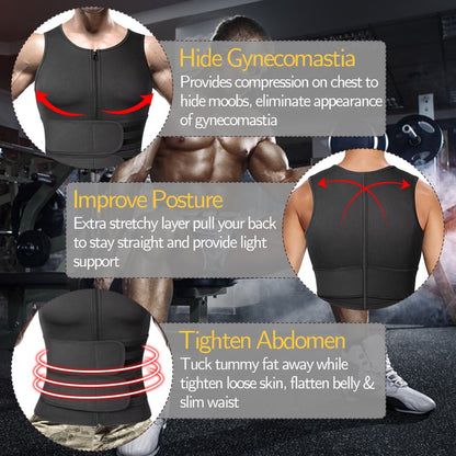 Men Body Shaper Waist Trainer Sauna Suit Sweat Vest Tank Tops Shapewear