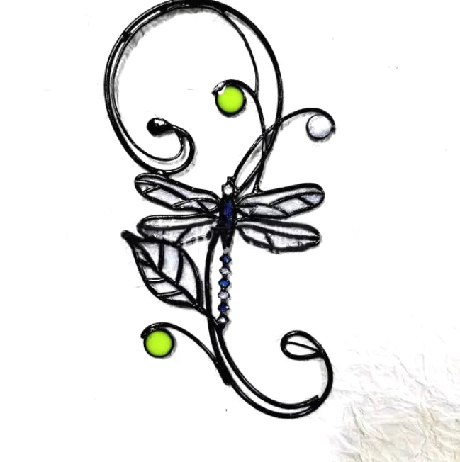 Stained Monarch Butterfly Glass Window Decor