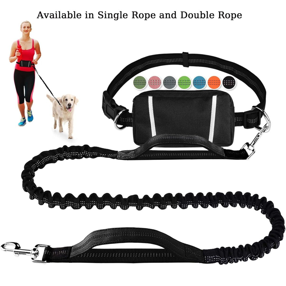 🔥Mother's Day Sale -Hands Free Dog Leash with Zipper Pouch