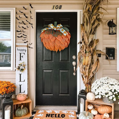 🔥Fall Hot Sale 49%OFF🎃Handmade Halloween Pumpkin Wreath For Front Door