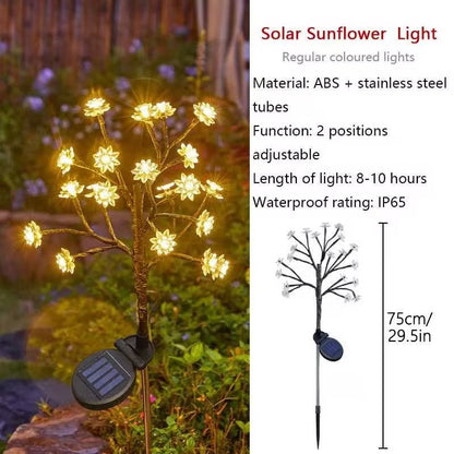 Outdoor Waterproof Cherry Blossom Multicolor Solar Garden Lights
