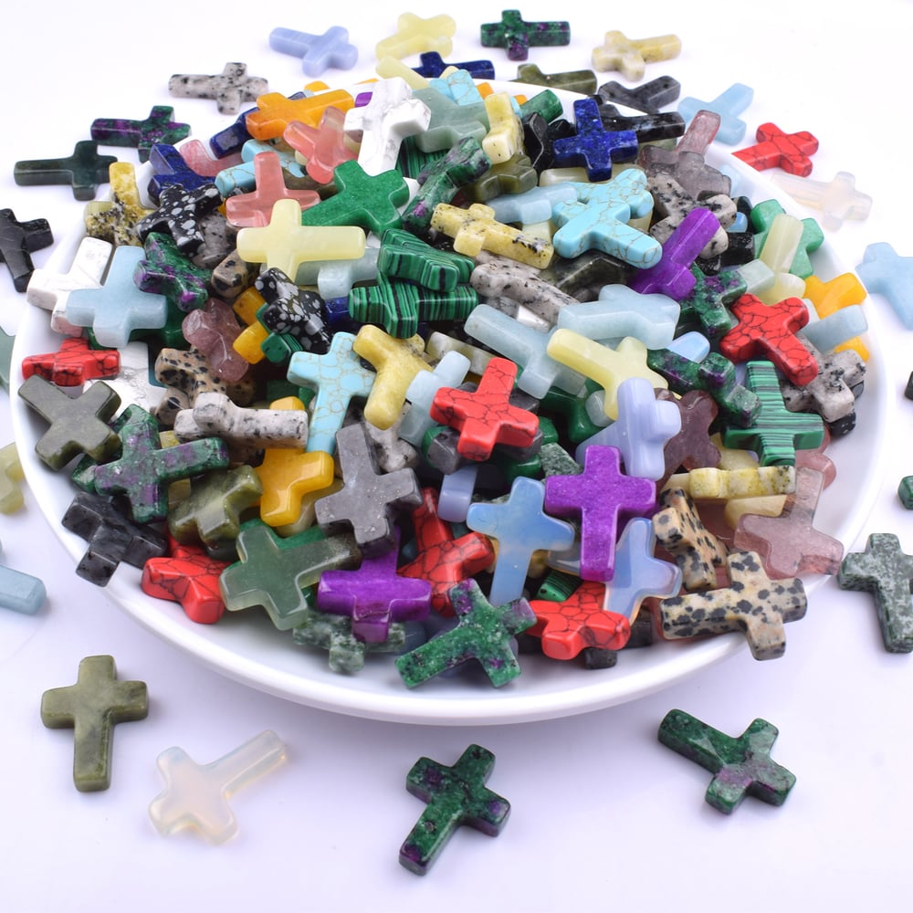 ✝️Easter Natural Stone Crystal Cross Decoration（20pcs）