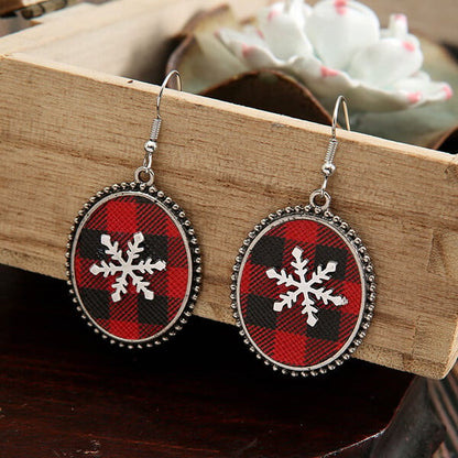 🎄Christmas Day Jewelry Snowflake Faux Leather Earrings