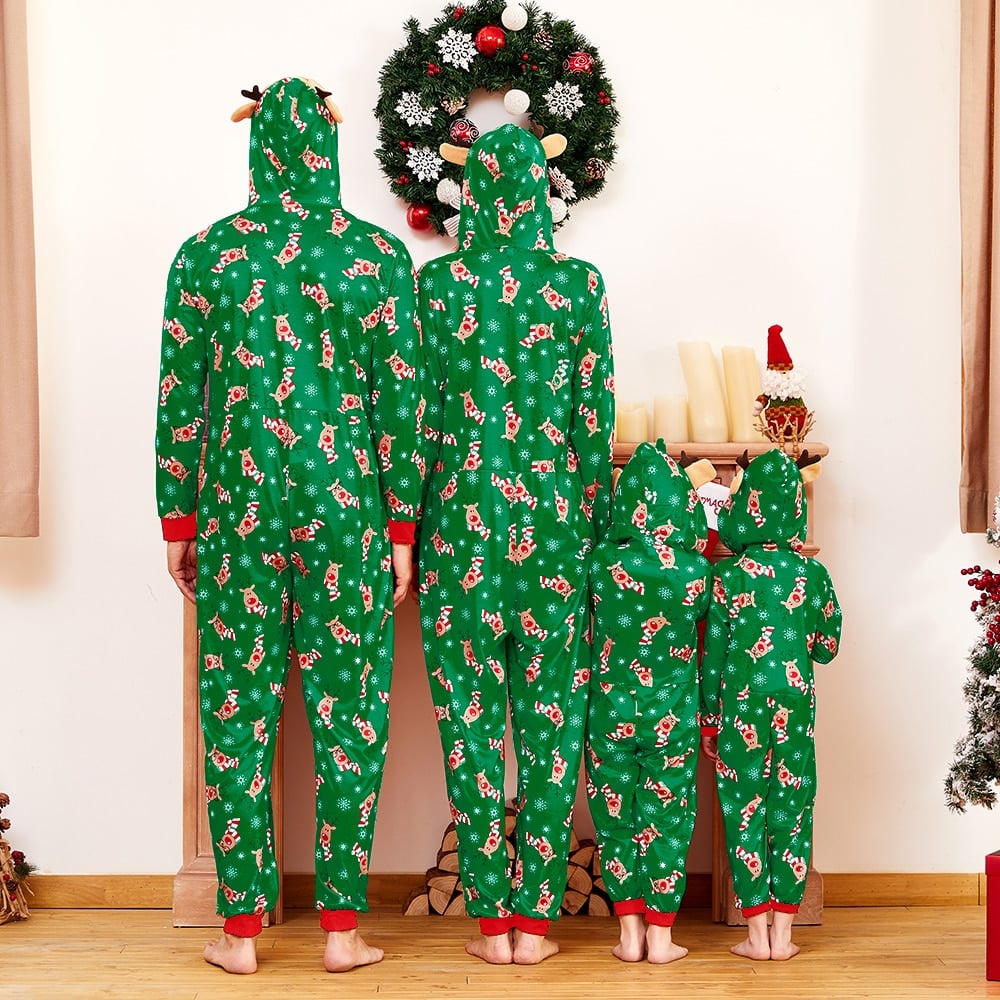 🎁Christmas Family Matching Hoodie Pajamas Reindeer Romper Long Sleeve