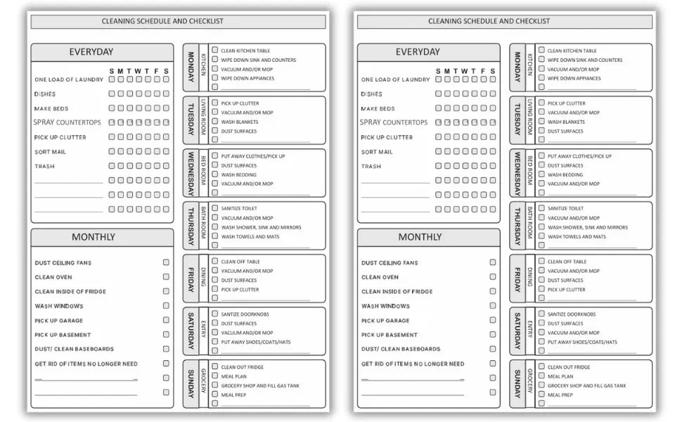 📔Bill Payment Management, Cleaning Schedule Manual