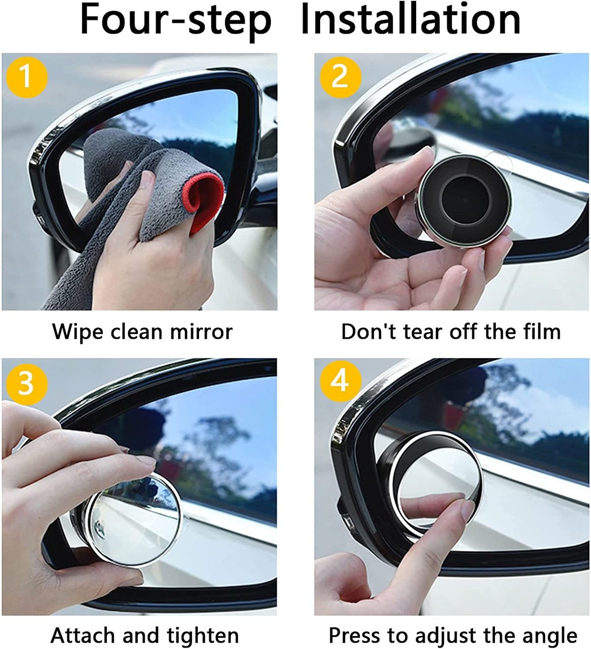 Suction Cup Car Convex Blind Spot Mirror (1 Set / 2 Pcs)