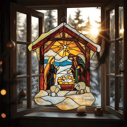 🎄2025 Christmas Home Decor-Nativity Jesus Christ Decoration Suncatcher