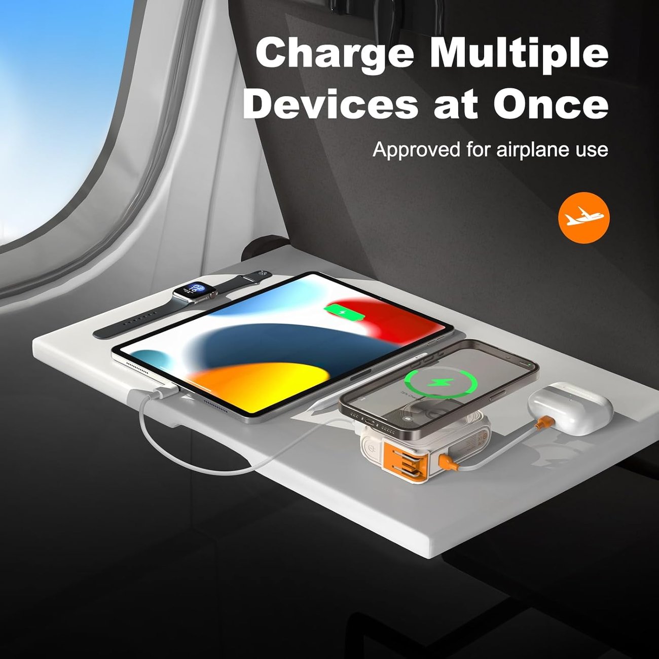 Multi-Functional 10000mAh Portable Wireless+Wired Charging Power Bank