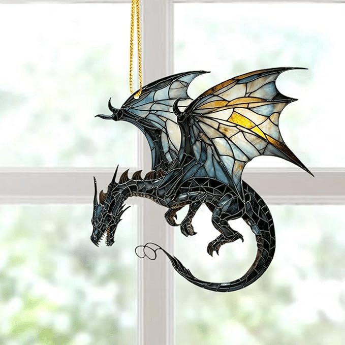 🔥Gothic Dragon Personalized Window Hanging Suncatcher
