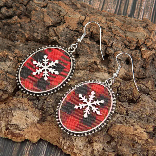 🎄Christmas Day Jewelry Snowflake Faux Leather Earrings