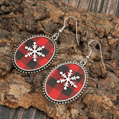 🎄Christmas Day Jewelry Snowflake Faux Leather Earrings