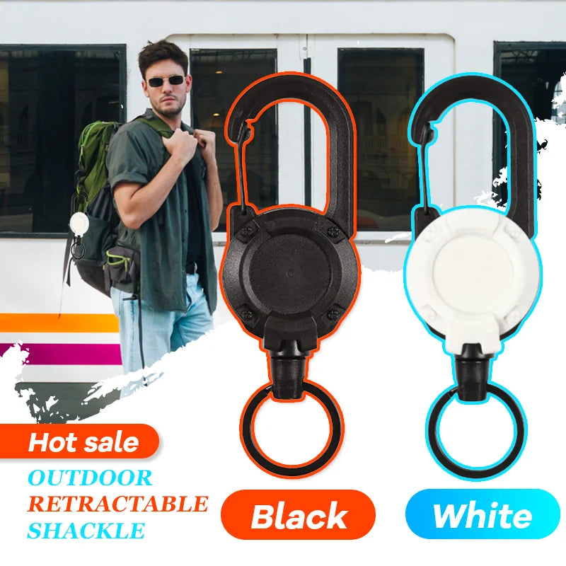 Outdoor Automatic Retractable Wire Rope Lure Tactical Keychain