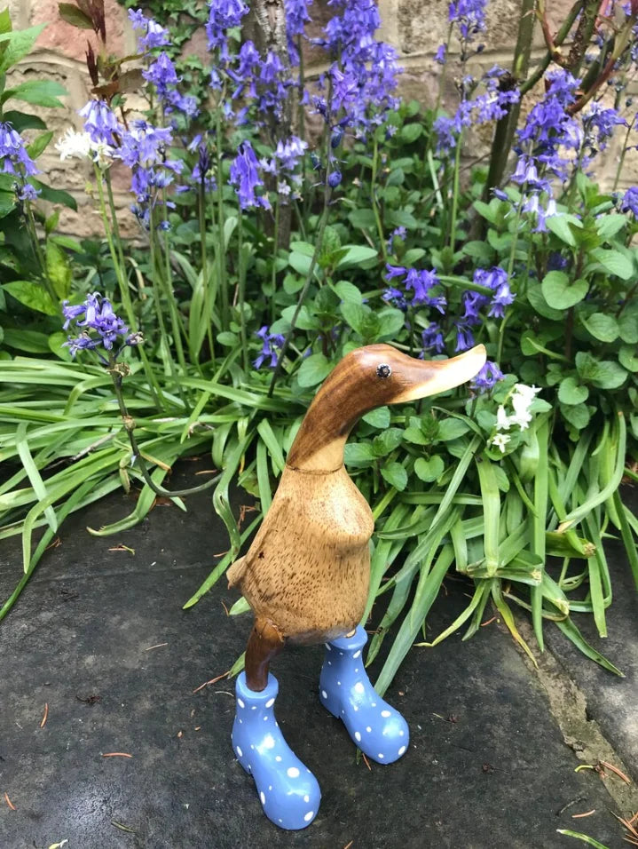 🌈Hand Carved Wellies Duck Family💞
