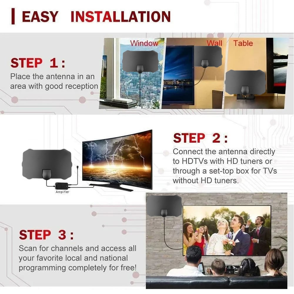 🎁HDTV cable antenna 4K (5G chip, 🌎 can be used worldwide)