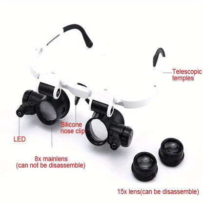 ⚡️Last day - 49% OFF⚡️Eptchn LED Glasses Magnifier 8x 15x 23x