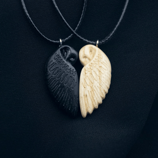 🦉Wooden Owl Pendants-Couple Necklace Gift