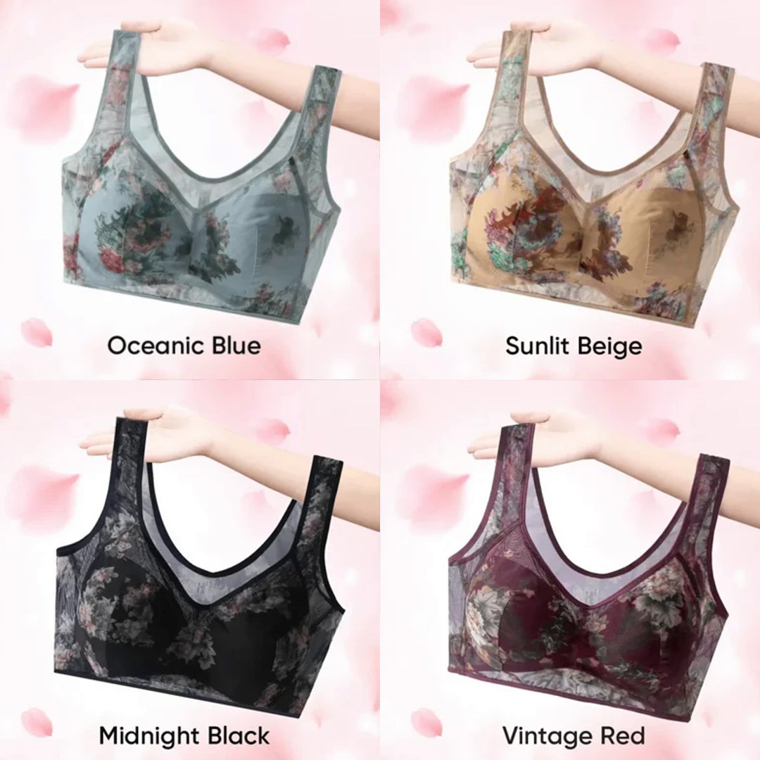 🎁Last Day 49% Off - Super gather bra | Ice Silk Lace Cooling Comfort Bra 👍No more sagging breasts