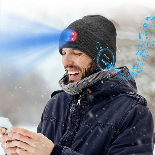 ❄️Winter— Gift Bluetooth Beanie with LED Headlight and Removable Speakers