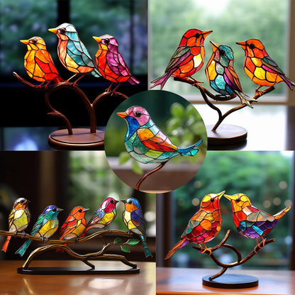 🔥🔥Acrylic Birds on Branch Desktop Ornaments 🕊️✨