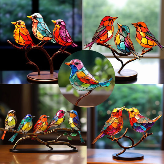 🔥🔥Acrylic Birds on Branch Desktop Ornaments 🕊️✨