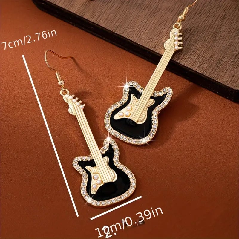 🎸Sparkling Guitar Earrings💫