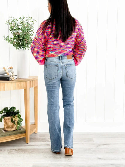 📢New Exclusive Flash Sale 49% OFF💕Mid Rise Button Fly Bootcut Jeans