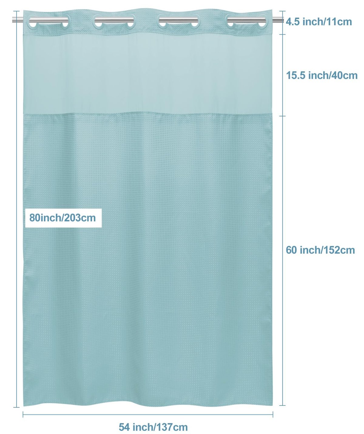 🔥🔥No Hook Shower Curtain with Snap in Liner