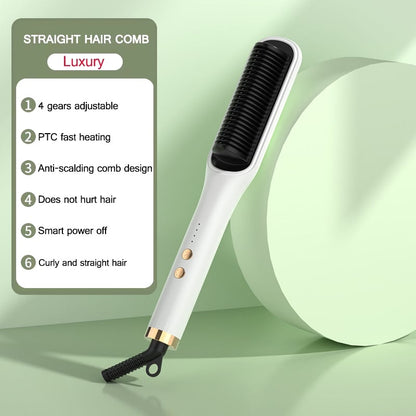 Pro Steam Straightener Brush-Ultimate Hair Hydration and 3X Faster Straightening
