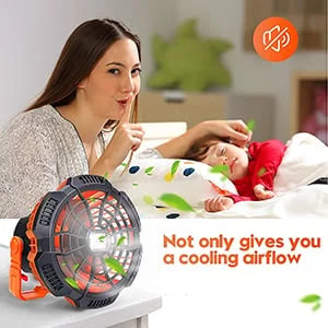 🤩Portable Camping Fan with LED Lantern👍Buy 2 Save 15%