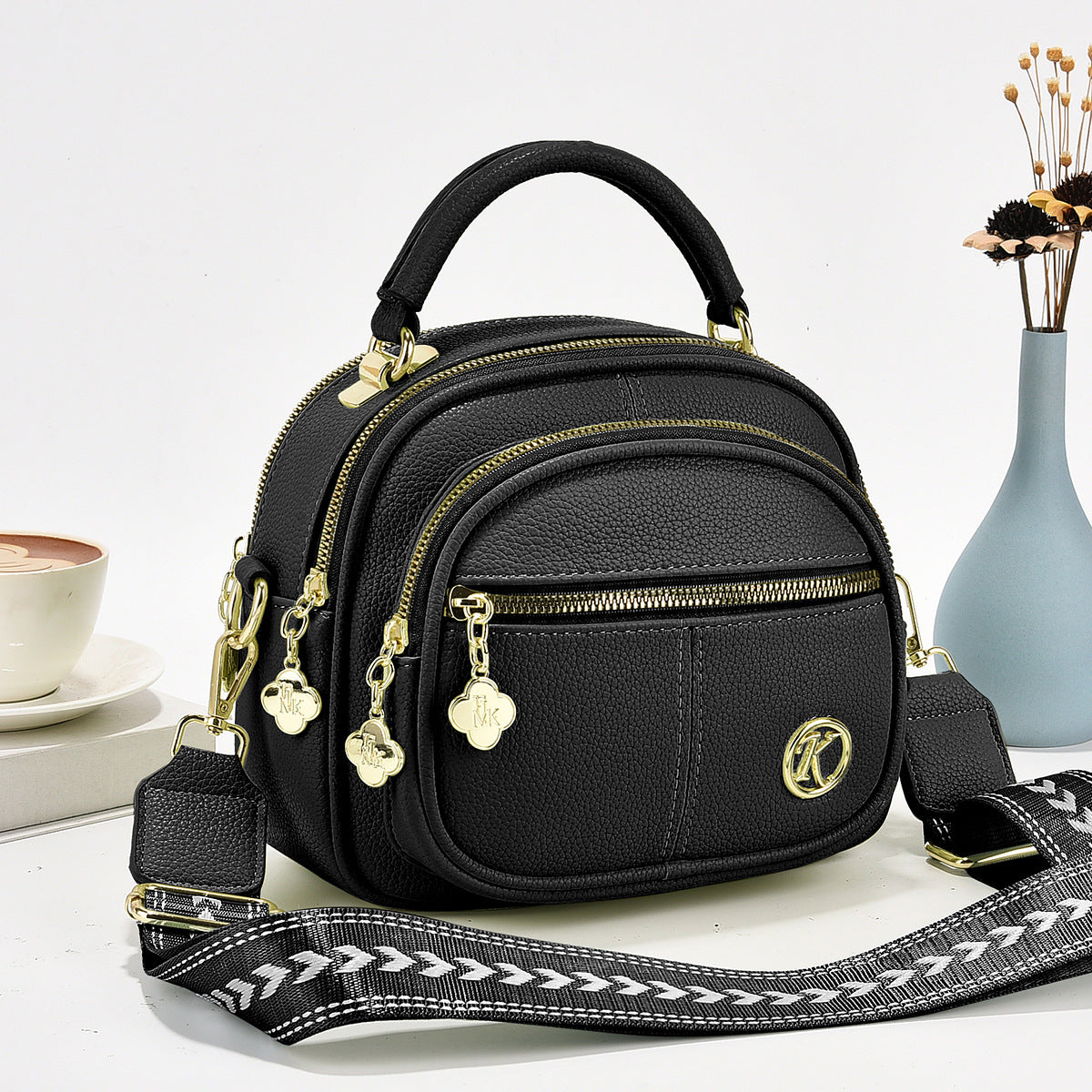 ✨Mother's Day Sale🎁multifunctional compartment Adjustable wide shoulder strap leather bag