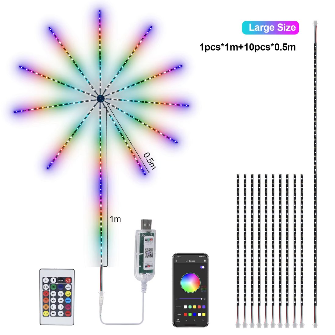 🎁Last Day Promotion 49% OFF - 💡WiFi Bluetooth Smart Fireworks Led Light