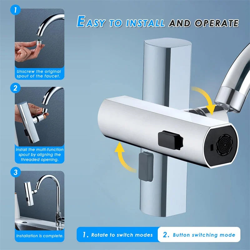 🔥3 in 1 360° Waterfall Kitchen Faucet