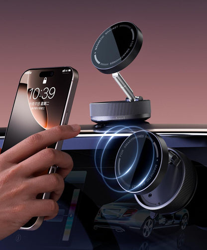 🚗📱Magnetic Phone Mount, Suction Car Phone Holder, Vacuum Phone Mount with One-Step Lock