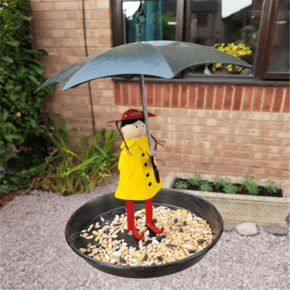 🌈Father's Day Hot Sale 🎁Hanging Umbrella Girl Bird Feeder Garden Decor☂️