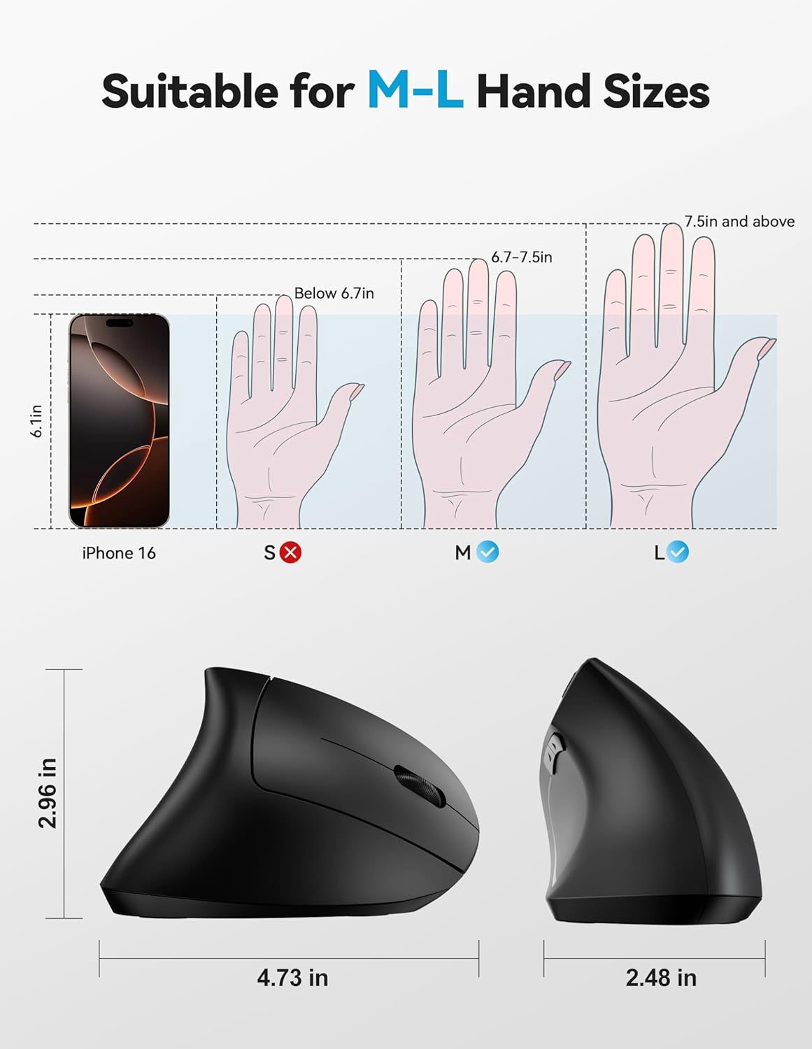 ✨LAST DAY ONLY 49% OFF🔥 Ergonomic Vertical Mouse