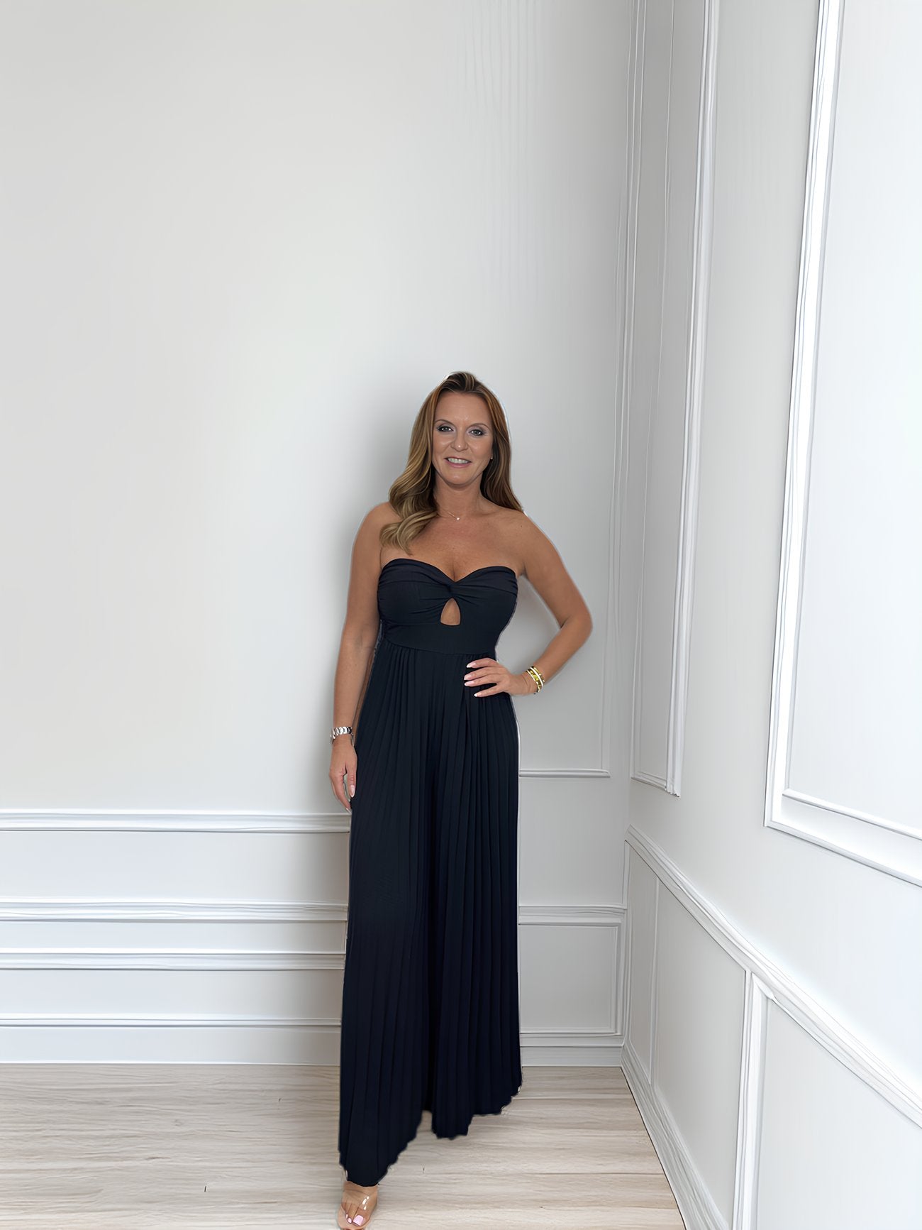 💖Mother's Day Promotion💖Spring 2024 Pleated Keyhole Detail Jumpsuit