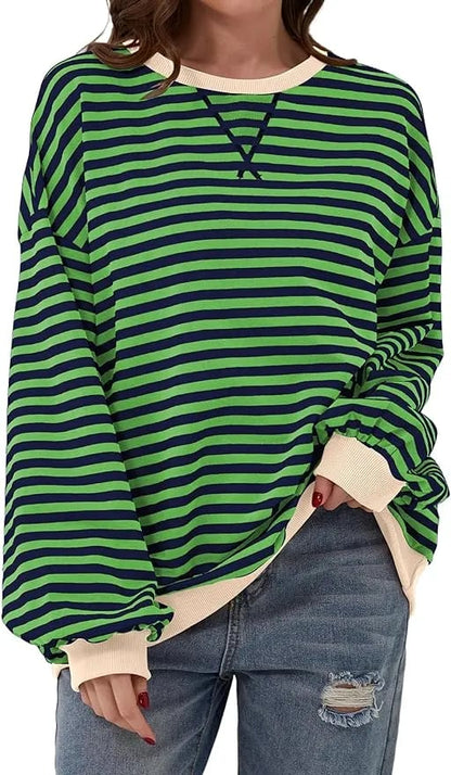 🎁Last Day Sale 50% OFF🏆️2024 Womens Stripes Color Block Sweatshirts