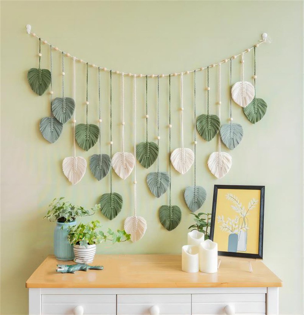 🌿Large Boho Handwoven Macrame Leaf Wall Hanging Decor✨