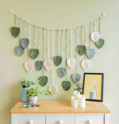 🌿Large Boho Handwoven Macrame Leaf Wall Hanging Decor✨