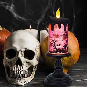🔥Halloween Sale 57% Off -🎃Halloween Snow Globe Flameless Candle with Timer