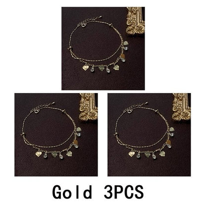 💖Summer Hot Sale🌹Double Layer Heart Anklet