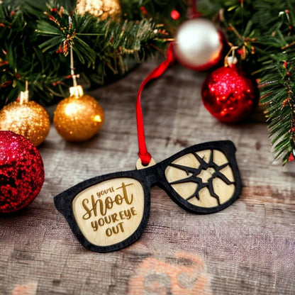 🤣Shoot Your Eye Out Glasses Christmas Ornament